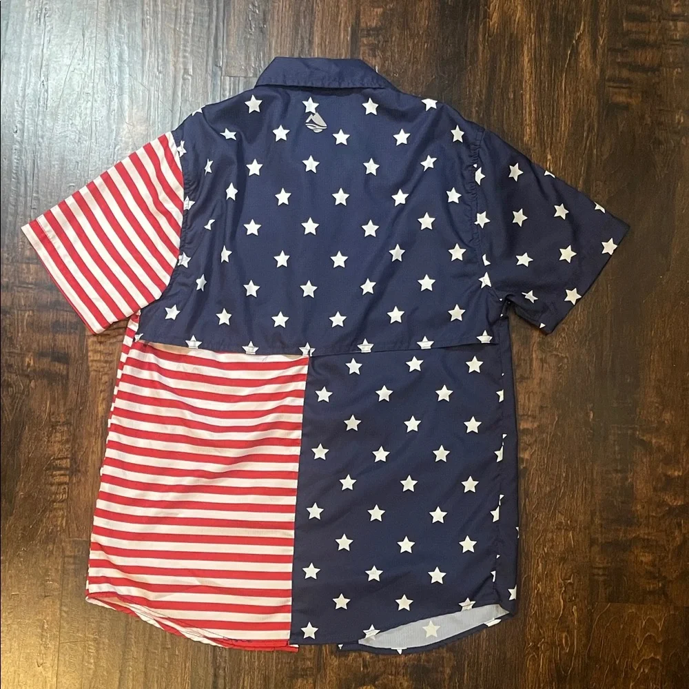 Patriotic Stars and Stripes Youth Fishing Shirt - Picture 3 of 3